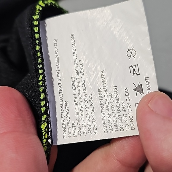 Pioneer XL black storm master reflective class 1 level 2 long sleeve shirt - Picture 7 of 7